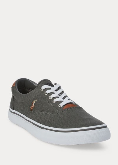 Zapatillas Polo Ralph Lauren Hombre Grises Oscuro - Thorton Washed Twill - QNLMV0317